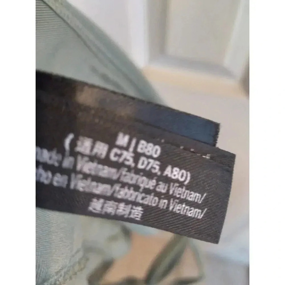 Pink Sport Bra Racer Back Perferated Olive Green Adjustable Straps Sz M - Picture 6 of 7